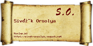 Sivák Orsolya névjegykártya
